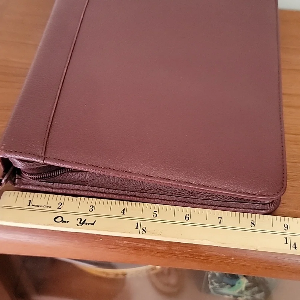 Vintage Franklin Covey Quest Leather Zip Binder Planner 7 Ring Bin3
